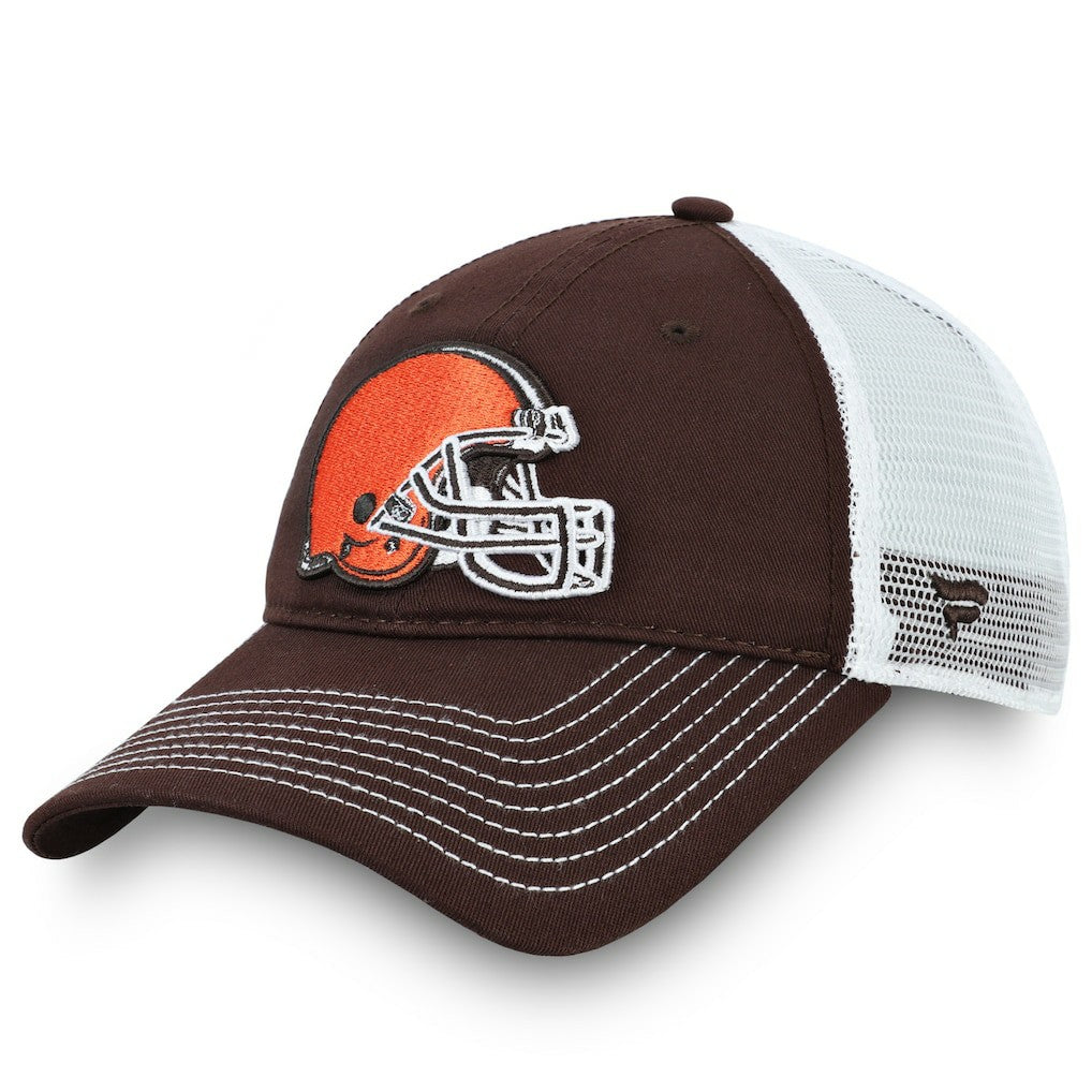 Cleveland Browns Fundamental Trucker Unstructured Adjustable Hat - Brown/White Hats