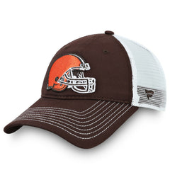 Cleveland Browns Fundamental Trucker Unstructured Adjustable Hat - Brown/White Hats