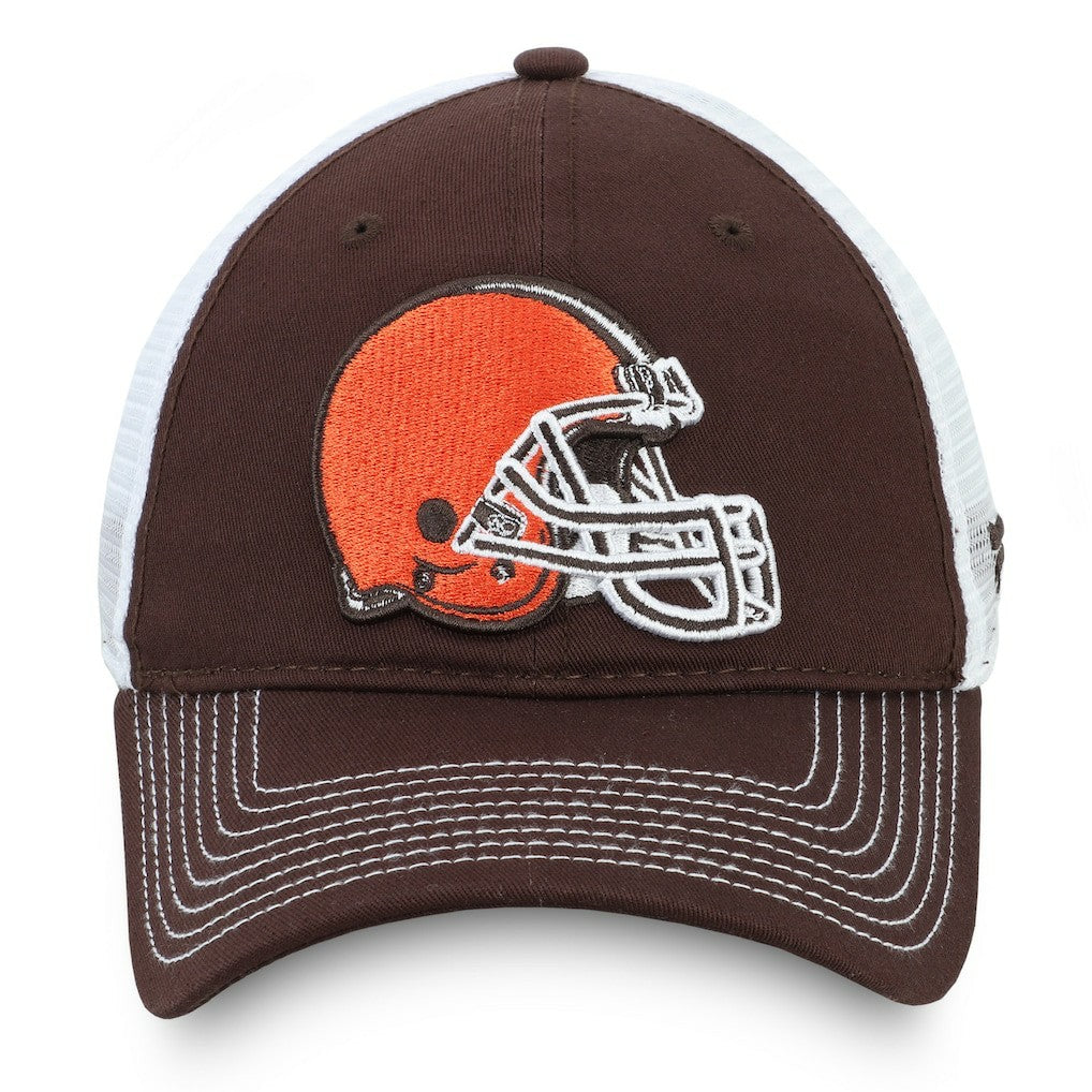 Cleveland Browns Fundamental Trucker Unstructured Adjustable Hat - Brown/White Hats