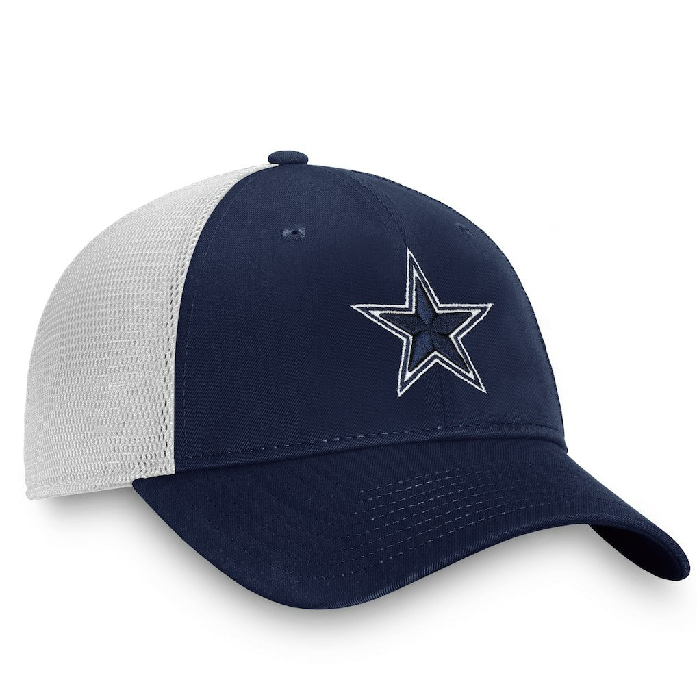 Dallas Cowboys Fundamental Trucker Unstructured Adjustable Hat - Navy/White Hats