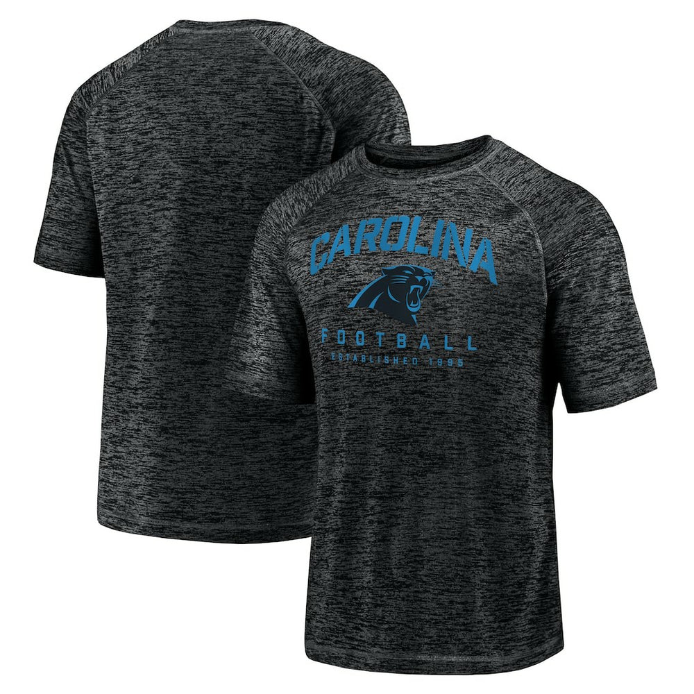 Carolina Panthers Shade Battle Ready Raglan Space-Dye T-Shirt - Black T-shirts