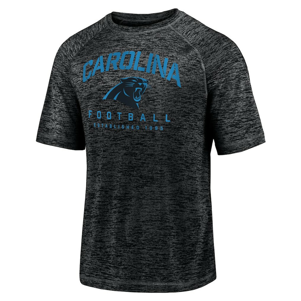 Carolina Panthers Shade Battle Ready Raglan Space-Dye T-Shirt - Black T-shirts