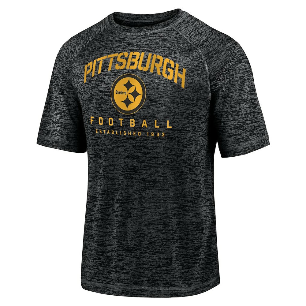 Pittsburgh Steelers Shade Battle Ready Raglan Space-Dye T-Shirt - Black T-shirts