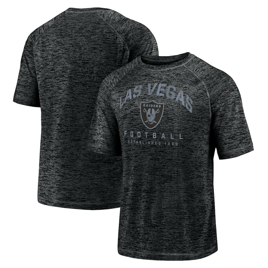 Las Vegas Raiders Shade Battle Ready Raglan Space-Dye T-Shirt - Black T-shirts