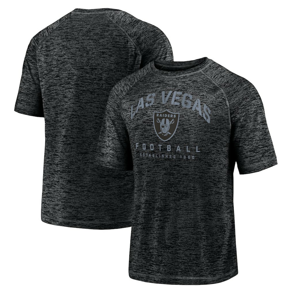 Las Vegas Raiders Shade Battle Ready Raglan Space-Dye T-Shirt - Black T-shirts