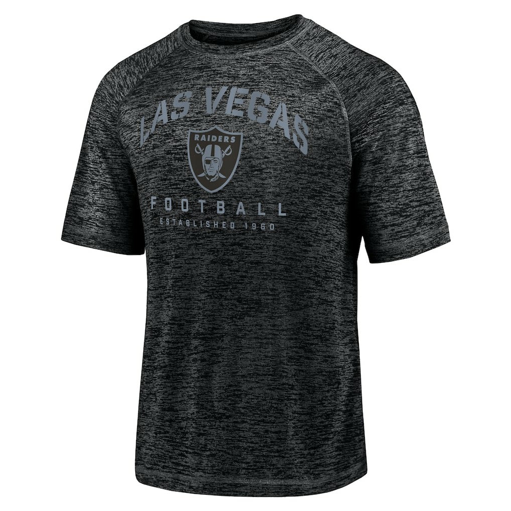 Las Vegas Raiders Shade Battle Ready Raglan Space-Dye T-Shirt - Black T-shirts