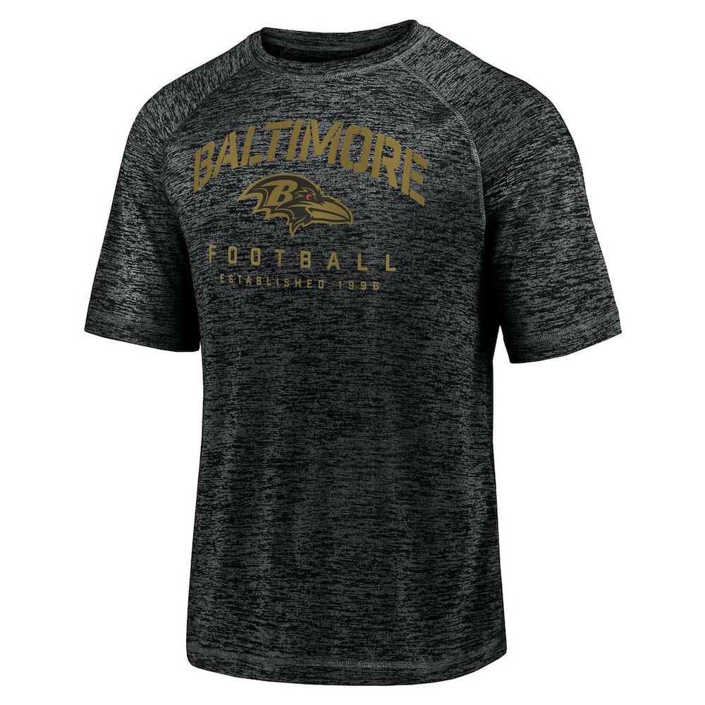 Baltimore Ravens Shade Battle Ready Raglan Space-Dye T-Shirt - Black T-shirts