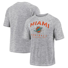 Miami Dolphins Shade Battle Ready Raglan Space-Dye T-Shirt - Gray T-shirts