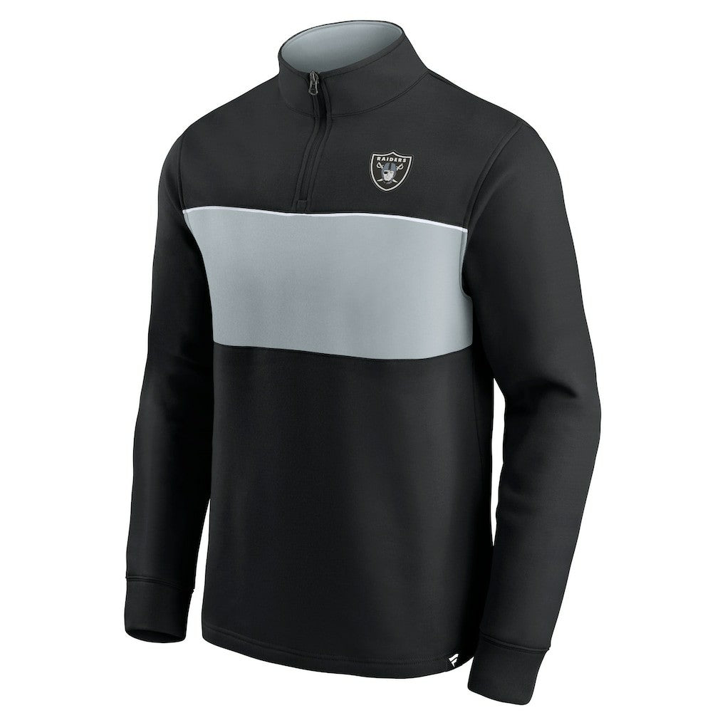 Las Vegas Raiders Block Party Quarter-Zip Jacket - Black/Silver Jackets