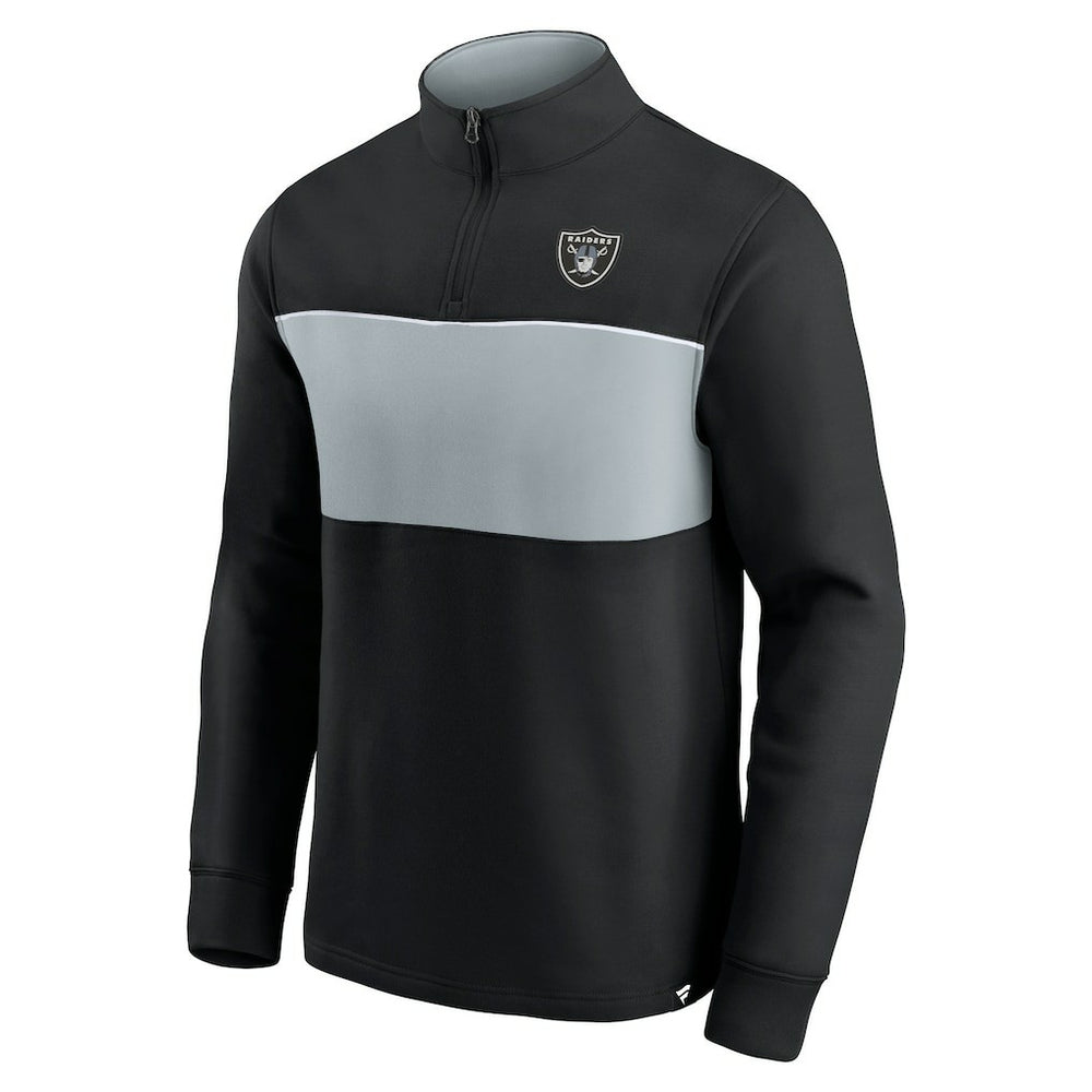Las Vegas Raiders Block Party Quarter-Zip Jacket - Black/Silver Jackets