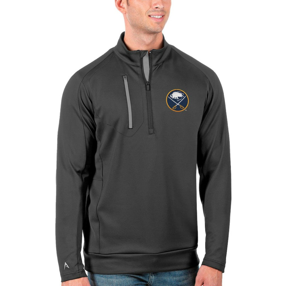 Buffalo Sabres Antigua Generation Quarter-Zip Pullover Jacket - Charcoal/Silver | US 4126518