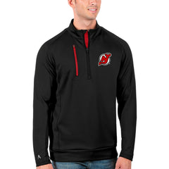 New Jersey Devils Antigua Generation Quarter-Zip Pullover Jacket - Black/Red | US 4126569