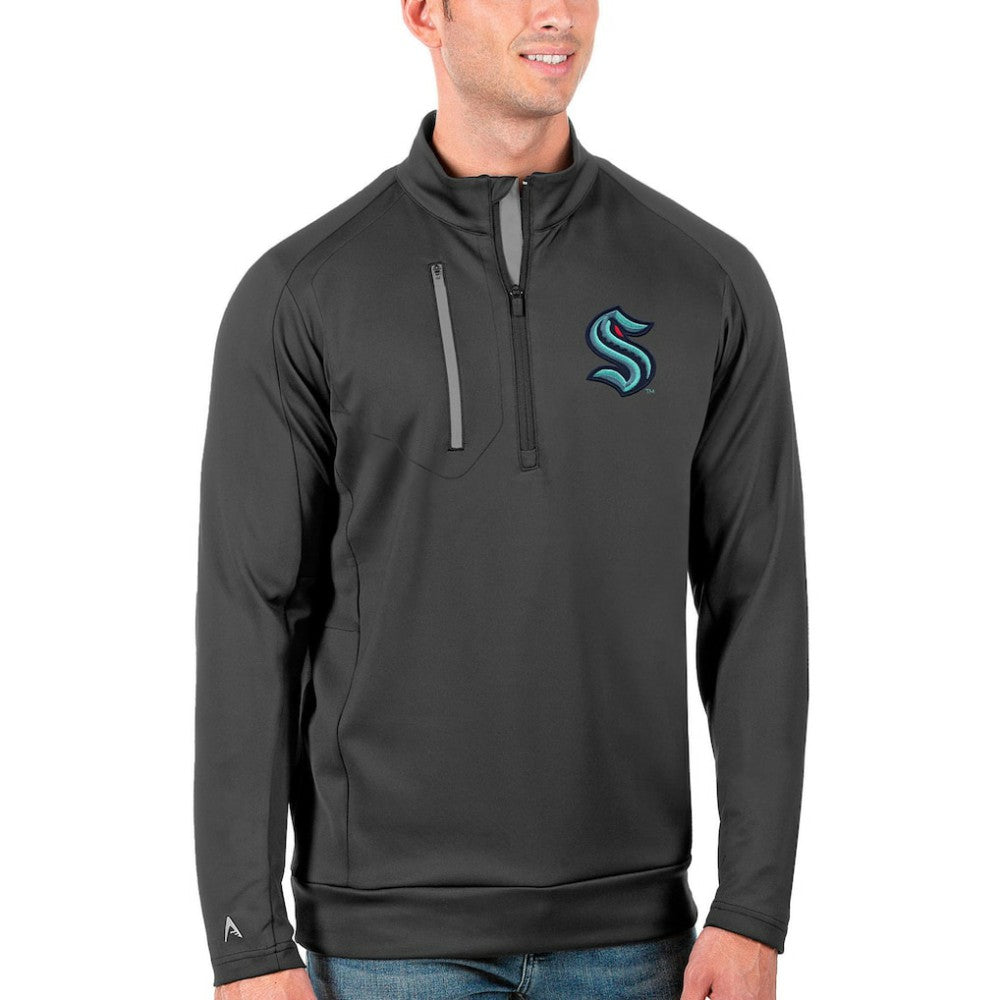 Seattle Kraken Antigua Big & Tall Generation Quarter-Zip Pullover Jacket - Charcoal/Silver | US 4127108