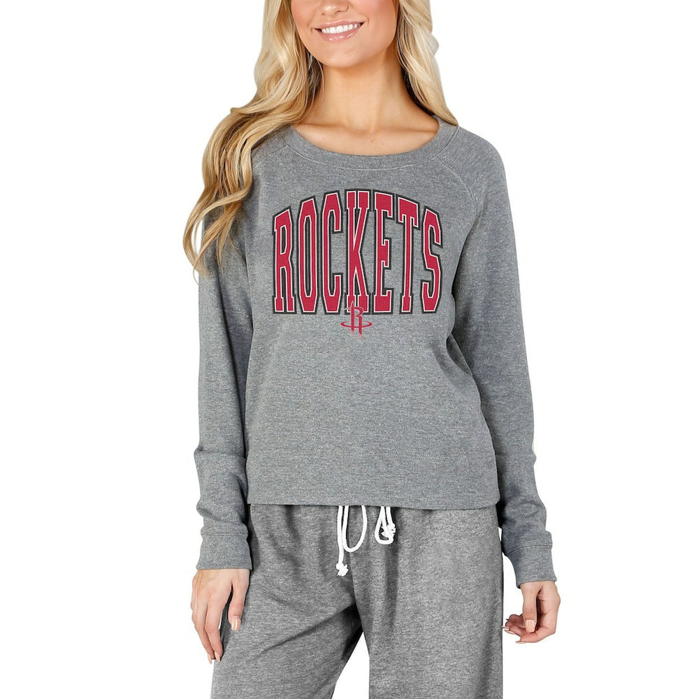 Houston Rockets Concepts Sport Women's Mainstream Terry Long Sleeve Top Gray outlet