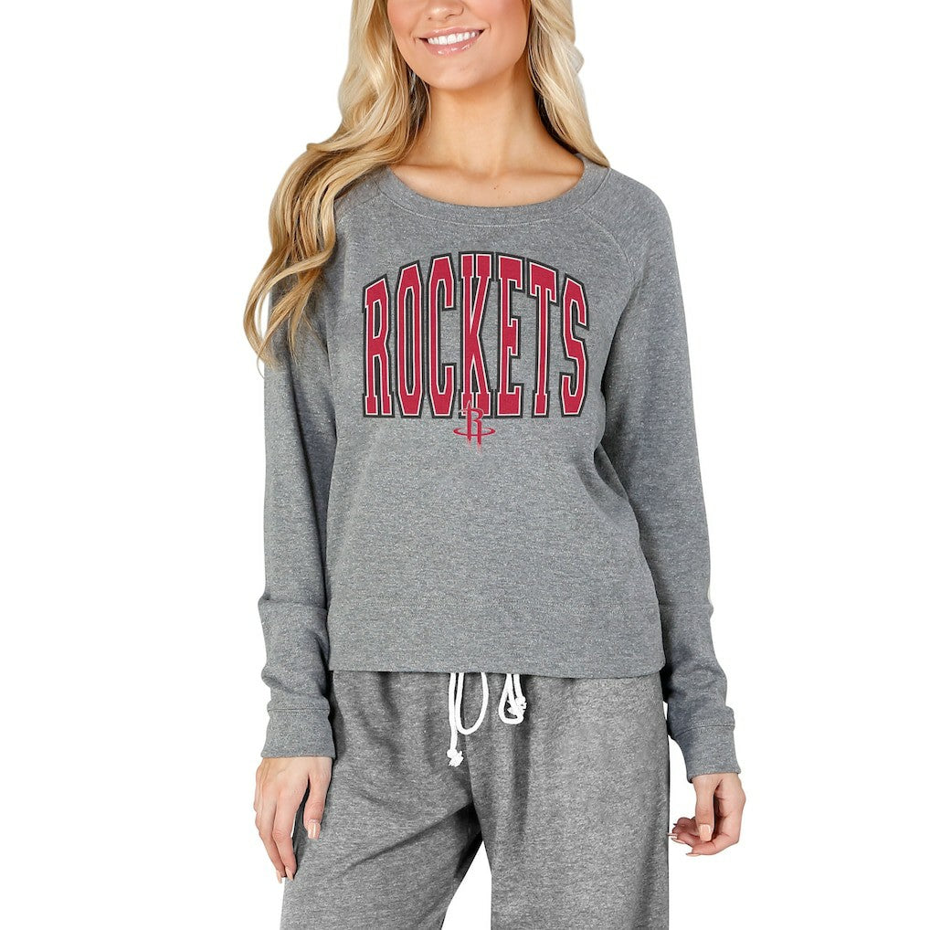 Houston Rockets Concepts Sport Women's Mainstream Terry Long Sleeve Top Gray outlet