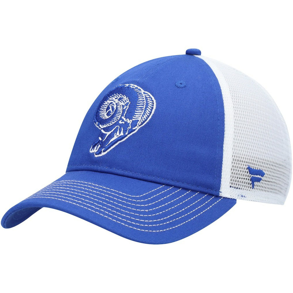 Los Angeles Rams Fundamental Vintage Trucker Unstructured Adjustable Hat - Royal/White Hats