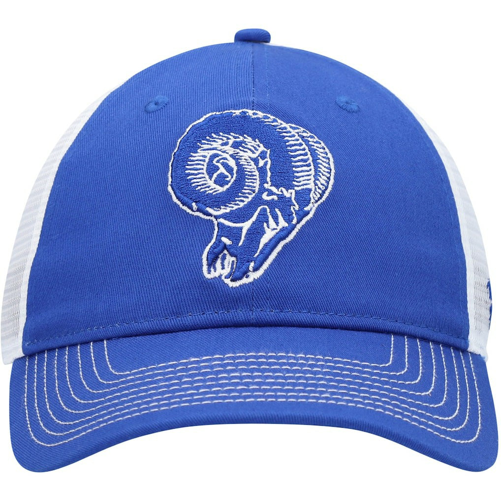 Los Angeles Rams Fundamental Vintage Trucker Unstructured Adjustable Hat - Royal/White Hats