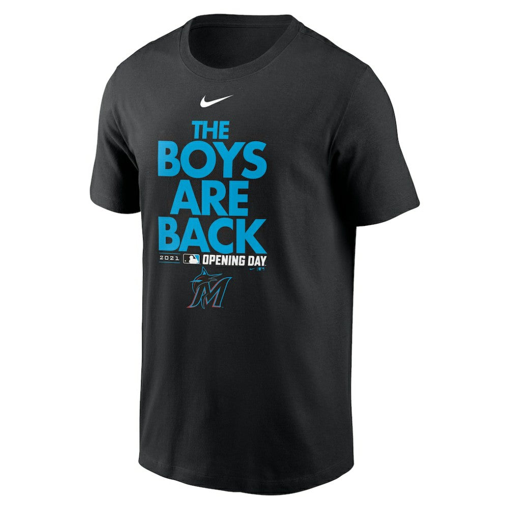 Miami Marlins Nike 2021 Opening Day Phrase T-Shirt - Black T-shirts