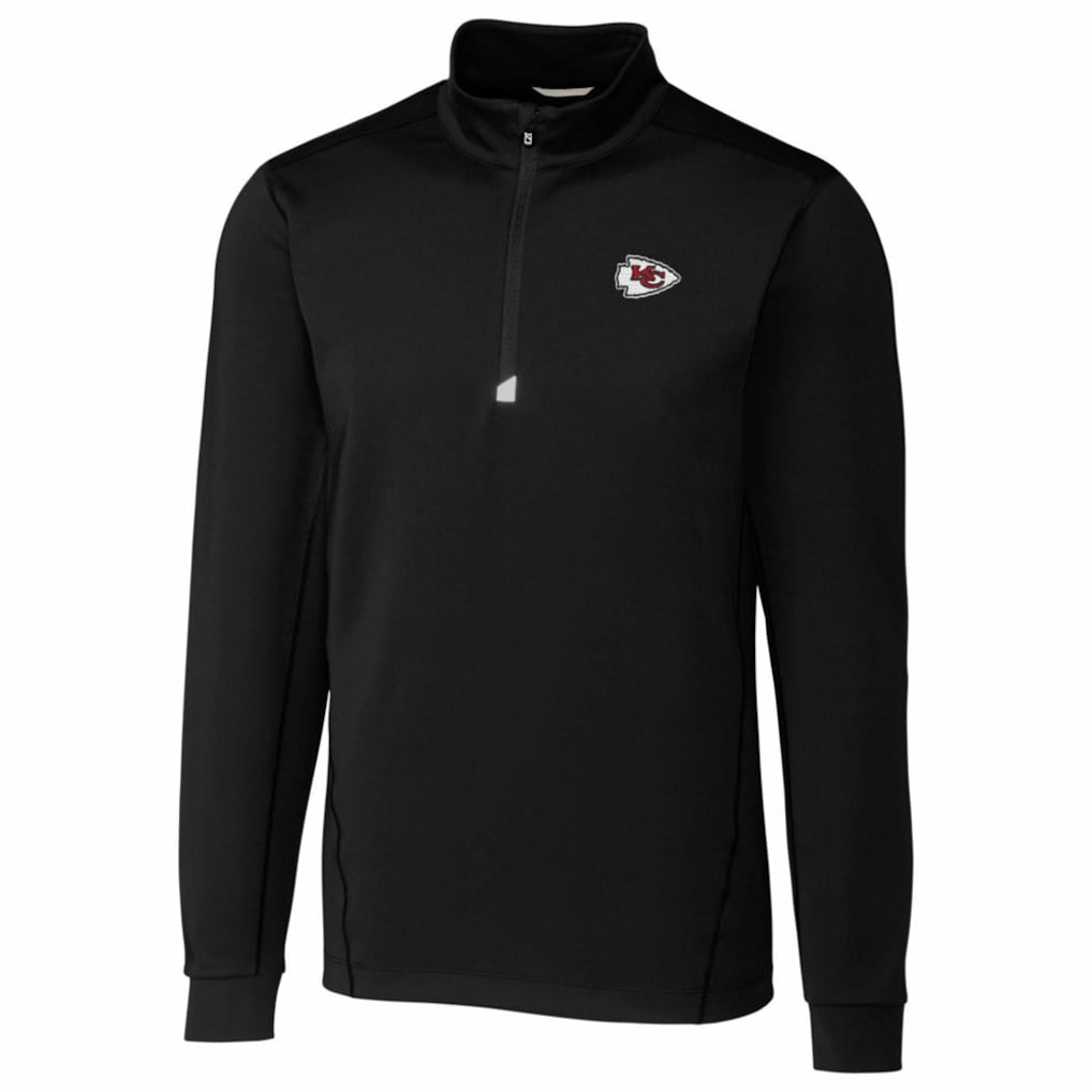 Kansas City Chiefs Cutter & Buck Traverse Quarter-Zip Pullover Jacket - Black Pullover
