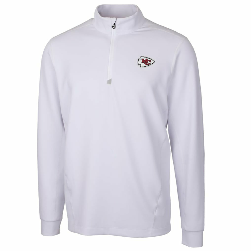 Kansas City Chiefs Cutter & Buck Traverse Quarter-Zip Pullover Jacket - White Pullover