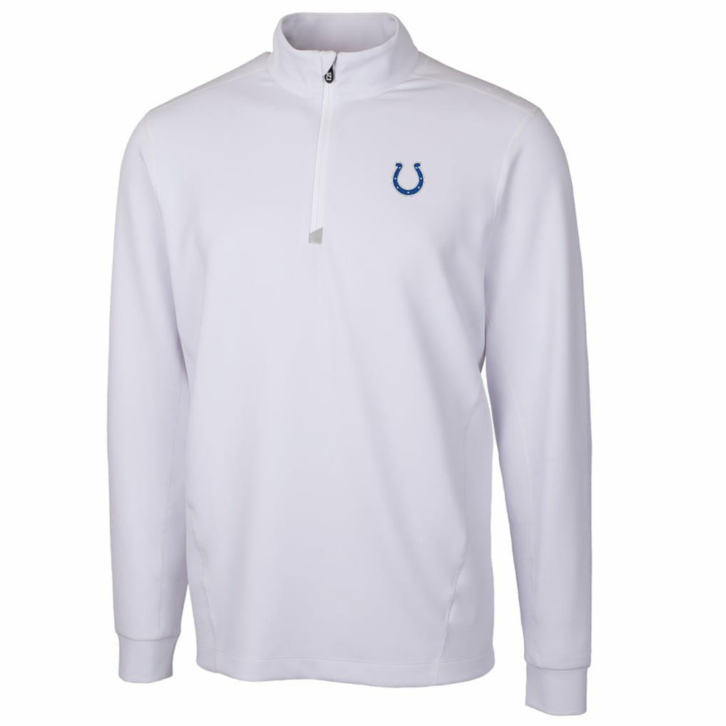 Indianapolis Colts Cutter & Buck Traverse Quarter-Zip Pullover Jacket - White Pullover