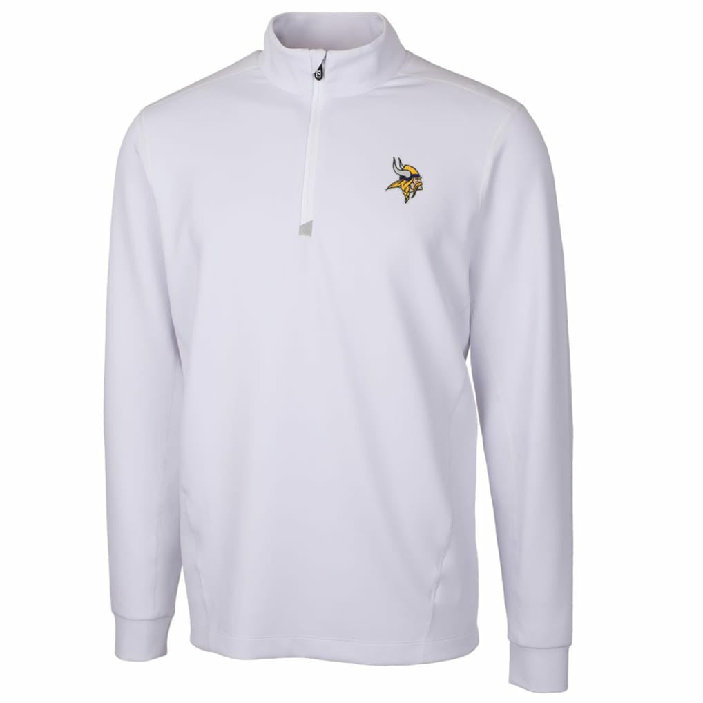 Minnesota Vikings Cutter & Buck Traverse Quarter-Zip Pullover Jacket - White Pullover