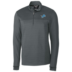 Detroit Lions Cutter & Buck Traverse Stripe Quarter-Zip Pullover Jacket - Gray Pullover