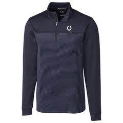Indianapolis Colts Cutter & Buck Traverse Stripe Quarter-Zip Pullover Jacket - Navy Pullover