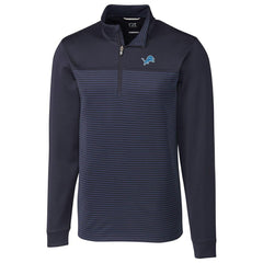 Detroit Lions Cutter & Buck Traverse Stripe Quarter-Zip Pullover Jacket - Navy Pullover