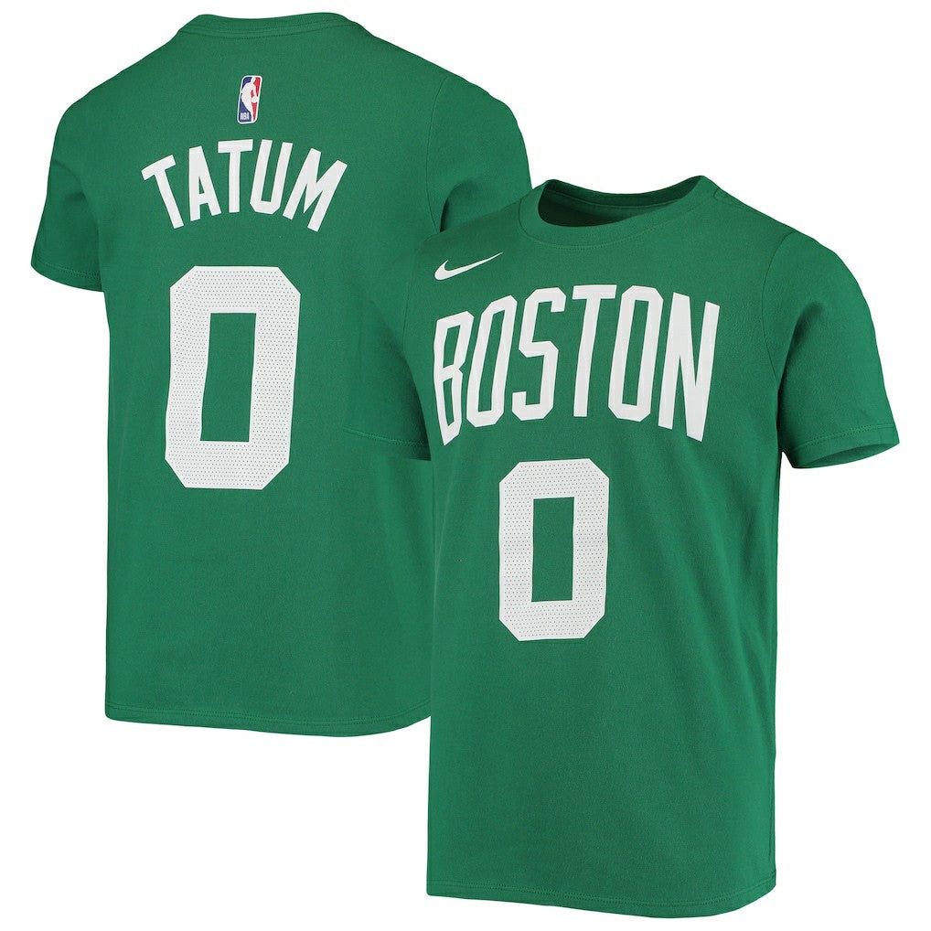 Jayson Tatum Boston Celtics Youth Logo Name & Number Performance T-Shirt Kelly Green - Nike