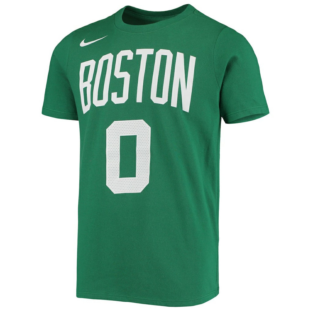 Jayson Tatum Boston Celtics Youth Logo Name & Number Performance T-Shirt Kelly Green - Nike