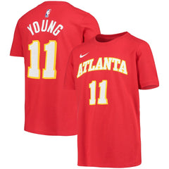 Trae Young Atlanta Hawks Youth Logo Name & Number Performance T-Shirt Red - Nike