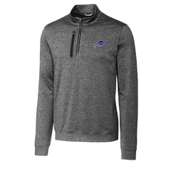 Buffalo Bills Cutter & Buck Big & Tall Stealth Quarter-Zip Pullover Jacket - Gray Pullover