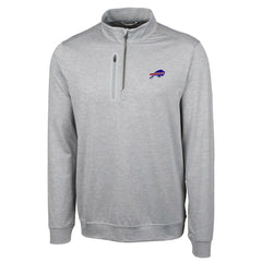 Buffalo Bills Cutter & Buck Big & Tall Stealth DryTec Quarter-Zip Pullover Jacket - Heathered Gray Pullover