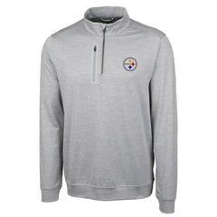 Pittsburgh Steelers Cutter & Buck Big & Tall Stealth Quarter-Zip Pullover Jacket - Heather Gray Pullover