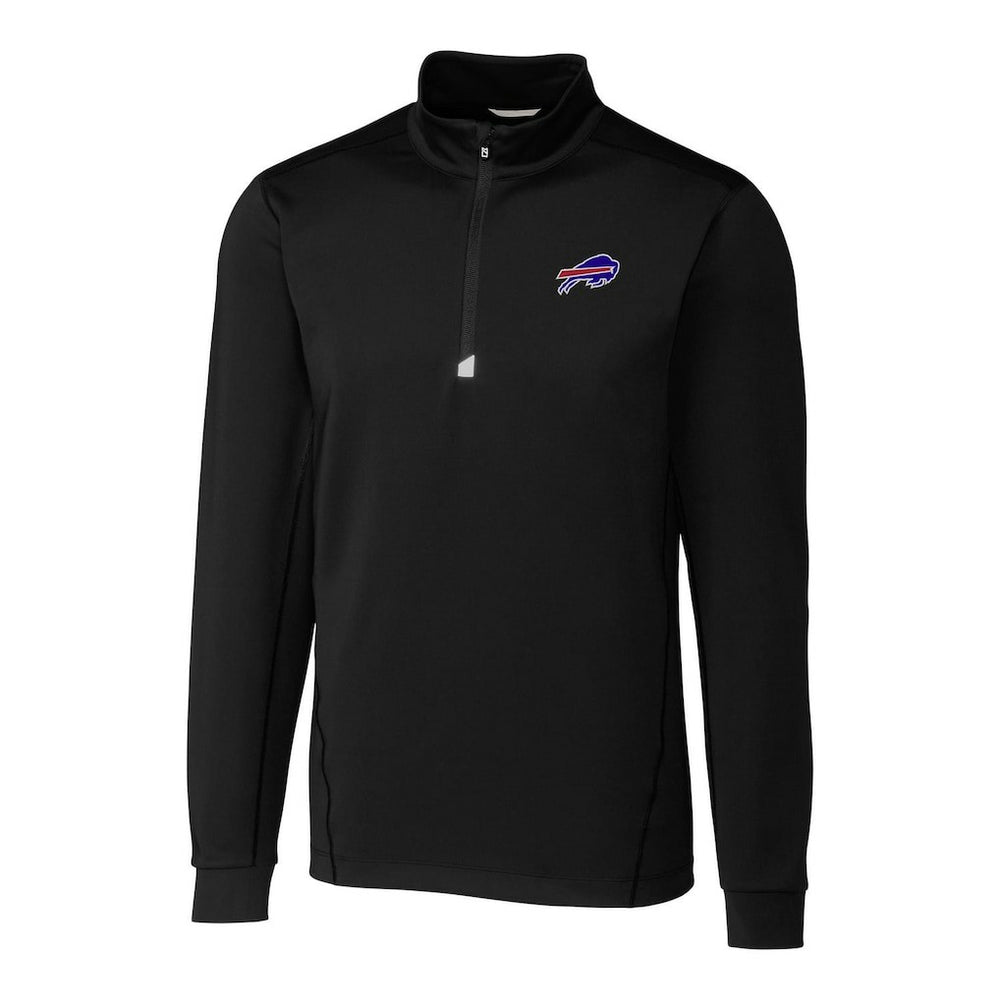 Buffalo Bills Cutter & Buck Big & Tall Traverse Quarter-Zip Pullover Jacket - Black Pullover