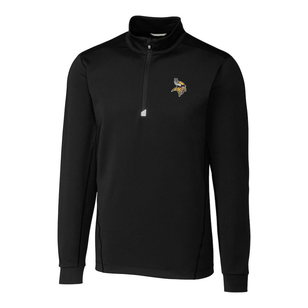 Minnesota Vikings Cutter & Buck Big & Tall Traverse Quarter-Zip Pullover Jacket - Black Pullover