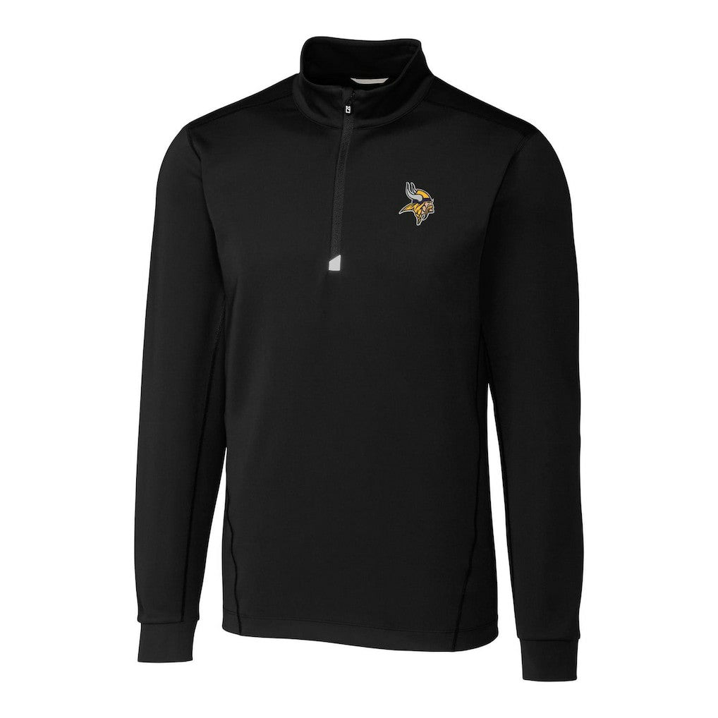 Minnesota Vikings Cutter & Buck Big & Tall Traverse Quarter-Zip Pullover Jacket - Black Pullover