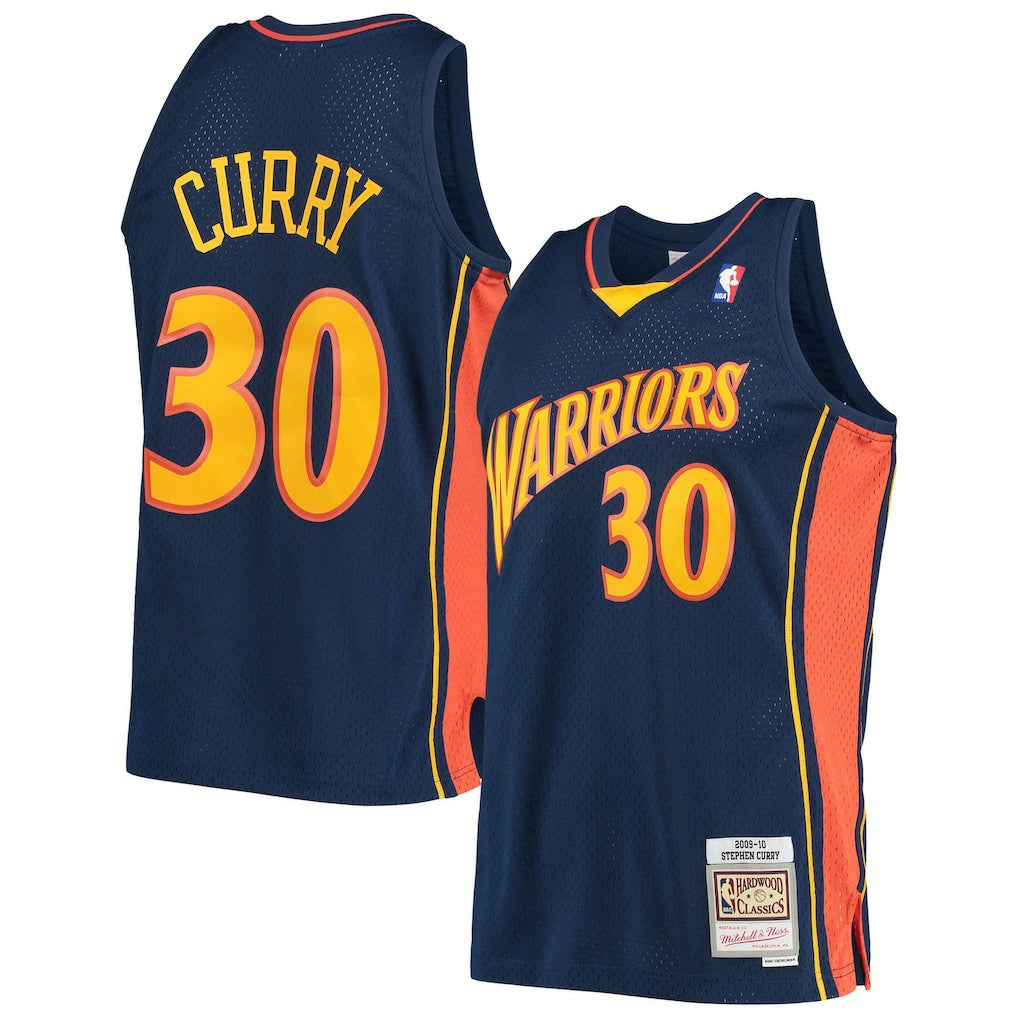 Stephen Curry Golden State Warriors Hardwood Classics Swingman Jersey Navy - Mitchell & Ness
