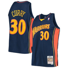 Stephen Curry Golden State Warriors Hardwood Classics Swingman Jersey Navy - Mitchell & Ness