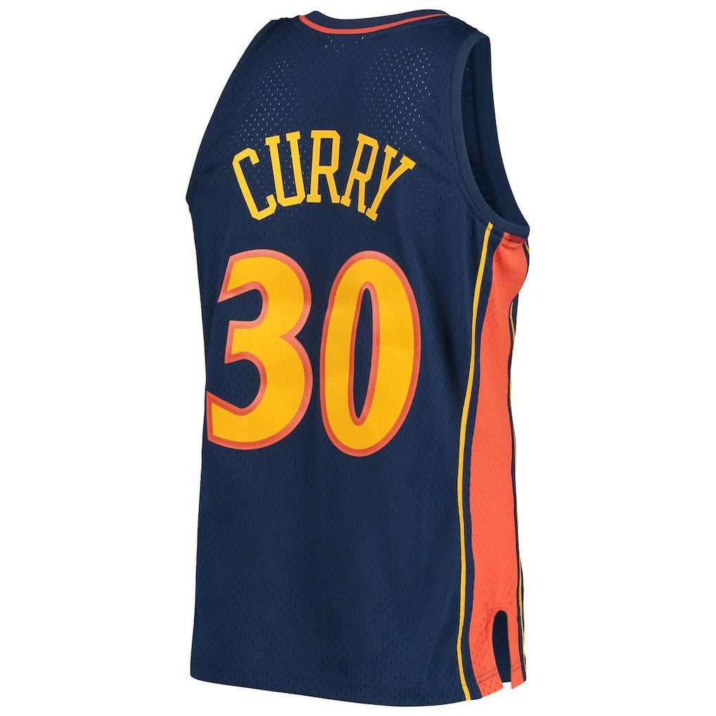Stephen Curry Golden State Warriors Hardwood Classics Swingman Jersey Navy - Mitchell & Ness