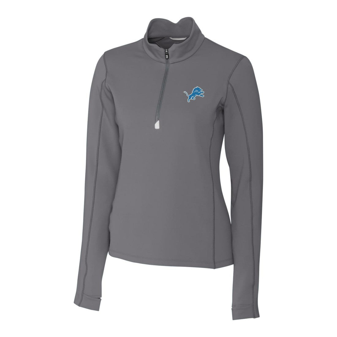 Detroit Lions Cutter & Buck Women's Traverse Half-Zip Pullover Jacket - Gray Pullover