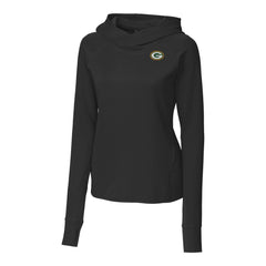 Green Bay Packers Cutter & Buck Women's Traverse Pullover Hoodie - Black Hoodies
