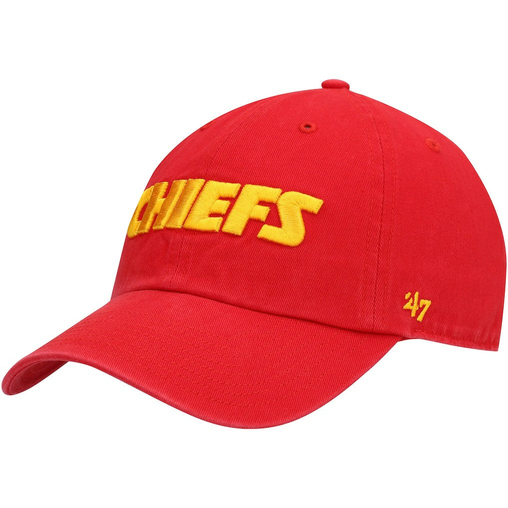 Kansas City Chiefs '47 Clean Up Script Adjustable Hat - Red Hats