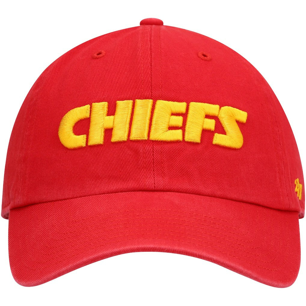 Kansas City Chiefs '47 Clean Up Script Adjustable Hat - Red Hats