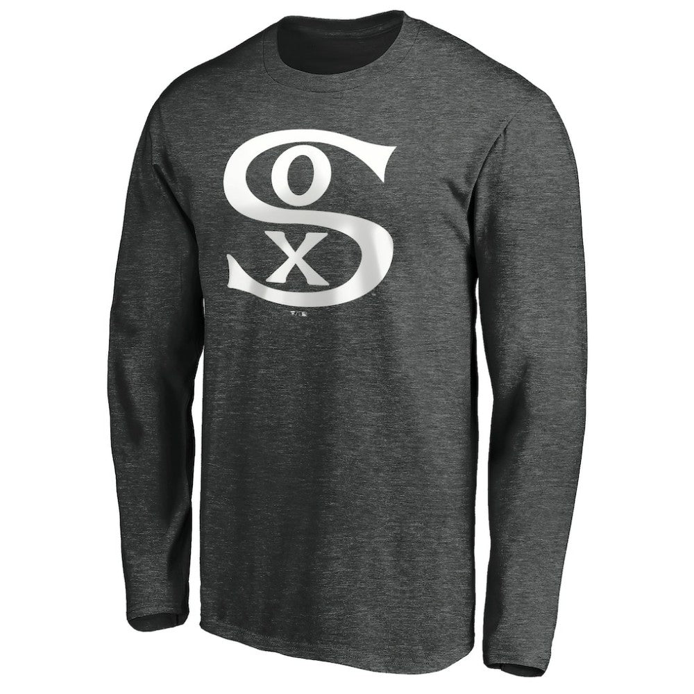 Chicago White Sox Cooperstown Collection Huntington Logo Long Sleeve T-Shirt - Charcoal T-shirts