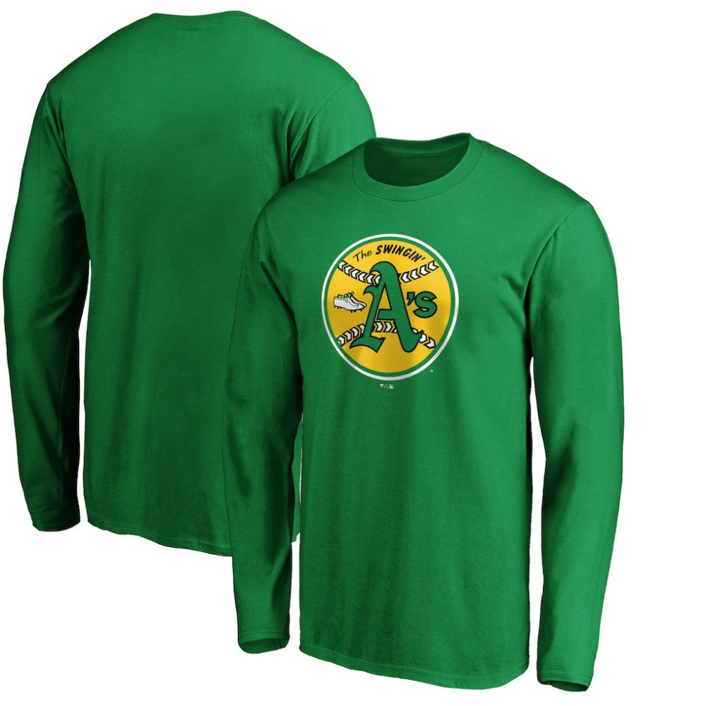 Athletics Cooperstown Collection Huntington Logo Long Sleeve T-Shirt - Kelly Green T-shirts
