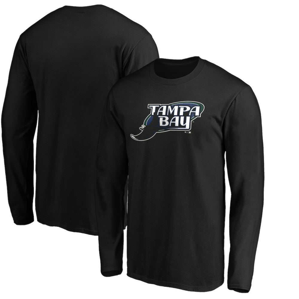 Tampa Bay Rays Cooperstown Collection Huntington Logo Long Sleeve T-Shirt - Black T-shirts