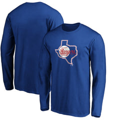 Texas Rangers Cooperstown Collection Huntington Logo Long Sleeve T-Shirt - Royal T-shirts