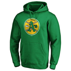 Oakland Athletics Cooperstown Collection Huntington Logo Fitted Pullover Hoodie - Kelly Green Hoodies